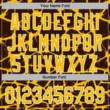 Custom Stitched Brown Gold-White 3D Pattern Design Abstract Network Sports Pullover Sweatshirt Hoodie