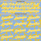 Custom Stitched Light Blue Yellow-White 3D Pattern Design Abstract Network Sports Pullover Sweatshirt Hoodie