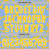 Custom Stitched Light Blue Yellow-White 3D Pattern Design Abstract Network Sports Pullover Sweatshirt Hoodie