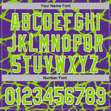 Custom Stitched Purple Neon Green-White 3D Pattern Design Abstract Network Sports Pullover Sweatshirt Hoodie