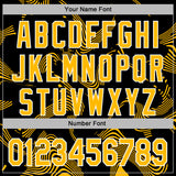 Custom Stitched Black Gold-White 3D Pattern Design Curve Lines Sports Pullover Sweatshirt Hoodie