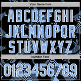 Custom Stitched Black Light Blue-White 3D Pattern Design Curve Lines Sports Pullover Sweatshirt Hoodie