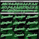 Custom Stitched Black Grass Green-White 3D Pattern Design Curve Lines Sports Pullover Sweatshirt Hoodie