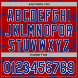 Custom Stitched Red Royal-White 3D Pattern Design Curve Lines Sports Pullover Sweatshirt Hoodie