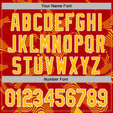 Custom Stitched Red Gold-White 3D Pattern Design Curve Lines Sports Pullover Sweatshirt Hoodie