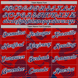 Custom Stitched Red Navy-White 3D Pattern Design Curve Lines Sports Pullover Sweatshirt Hoodie