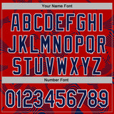 Custom Stitched Red Navy-White 3D Pattern Design Curve Lines Sports Pullover Sweatshirt Hoodie