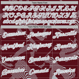 Custom Stitched Burgundy Gray-White 3D Pattern Design Curve Lines Sports Pullover Sweatshirt Hoodie