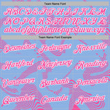 Custom Stitched Light Blue Pink-White 3D Pattern Design Curve Lines Sports Pullover Sweatshirt Hoodie