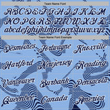 Custom Stitched Light Blue Navy-White 3D Pattern Design Curve Lines Sports Pullover Sweatshirt Hoodie