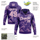 Custom Stitched Purple Light Pink-White 3D Pattern Design Curve Lines Sports Pullover Sweatshirt Hoodie