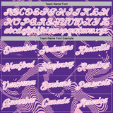 Custom Stitched Purple Light Pink-White 3D Pattern Design Curve Lines Sports Pullover Sweatshirt Hoodie