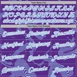 Custom Stitched Purple Light Blue-White 3D Pattern Design Curve Lines Sports Pullover Sweatshirt Hoodie