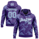 Custom Stitched Purple Light Blue-White 3D Pattern Design Curve Lines Sports Pullover Sweatshirt Hoodie