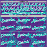 Custom Stitched Purple Aqua-White 3D Pattern Design Curve Lines Sports Pullover Sweatshirt Hoodie