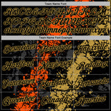 Custom Stitched Black Orange-Old Gold 3D Pattern Design Splash Sports Pullover Sweatshirt Hoodie
