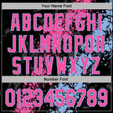 Custom Stitched Black Pink-Light Blue 3D Pattern Design Splash Sports Pullover Sweatshirt Hoodie