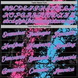 Custom Stitched Black Pink-Sky Blue 3D Pattern Design Splash Sports Pullover Sweatshirt Hoodie