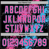 Custom Stitched Black Pink-Sky Blue 3D Pattern Design Splash Sports Pullover Sweatshirt Hoodie