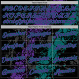 Custom Stitched Black Purple-Teal 3D Pattern Design Splash Sports Pullover Sweatshirt Hoodie