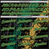 Custom Stitched Black Kelly Green-Old Gold 3D Pattern Design Splash Sports Pullover Sweatshirt Hoodie