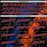 Custom Stitched Black Royal-Orange 3D Pattern Design Splash Sports Pullover Sweatshirt Hoodie