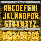 Custom Stitched Black Gold-White 3D Pattern Design Line Sports Pullover Sweatshirt Hoodie