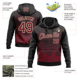 Custom Stitched Black Crimson-Cream 3D Pattern Design Line Sports Pullover Sweatshirt Hoodie