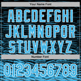 Custom Stitched Black Sky Blue-White 3D Pattern Design Line Sports Pullover Sweatshirt Hoodie