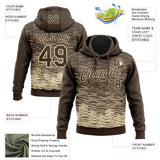 Custom Stitched Brown Cream 3D Pattern Design Line Sports Pullover Sweatshirt Hoodie