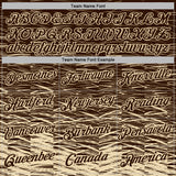 Custom Stitched Brown Cream 3D Pattern Design Line Sports Pullover Sweatshirt Hoodie