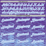 Custom Stitched Purple Light Blue-White 3D Pattern Design Line Sports Pullover Sweatshirt Hoodie