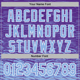 Custom Stitched Purple Light Blue-White 3D Pattern Design Line Sports Pullover Sweatshirt Hoodie