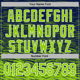 Custom Stitched Navy Neon Green-White 3D Pattern Design Line Sports Pullover Sweatshirt Hoodie