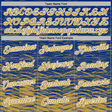 Custom Stitched Royal Old Gold-White 3D Pattern Design Line Sports Pullover Sweatshirt Hoodie