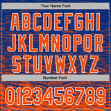 Custom Stitched Royal Orange-White 3D Pattern Design Line Sports Pullover Sweatshirt Hoodie