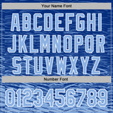 Custom Stitched Royal Light Blue-White 3D Pattern Design Line Sports Pullover Sweatshirt Hoodie