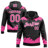 Custom Stitched Black Pink-White 3D Pattern Design Fragment Sports Pullover Sweatshirt Hoodie