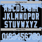 Custom Stitched Black Light Blue-White 3D Pattern Design Fragment Sports Pullover Sweatshirt Hoodie