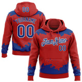 Custom Stitched Red Royal-White 3D Pattern Design Fragment Sports Pullover Sweatshirt Hoodie