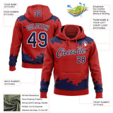 Custom Stitched Red Navy-White 3D Pattern Design Fragment Sports Pullover Sweatshirt Hoodie
