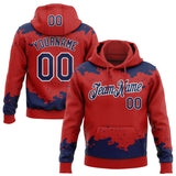 Custom Stitched Red Navy-White 3D Pattern Design Fragment Sports Pullover Sweatshirt Hoodie