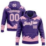 Custom Stitched Purple Light Pink-White 3D Pattern Design Fragment Sports Pullover Sweatshirt Hoodie