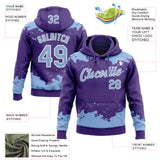 Custom Stitched Purple Light Blue-White 3D Pattern Design Fragment Sports Pullover Sweatshirt Hoodie