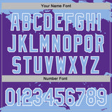 Custom Stitched Purple Light Blue-White 3D Pattern Design Fragment Sports Pullover Sweatshirt Hoodie