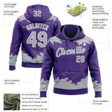 Custom Stitched Purple Gray-White 3D Pattern Design Fragment Sports Pullover Sweatshirt Hoodie