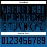 Custom Black Blue-White 3D Pattern Gradient Square Shapes Hockey Lace Neck Jersey