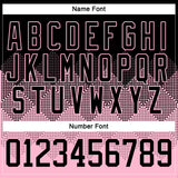 Custom Black Light Pink-White 3D Pattern Gradient Square Shapes Hockey Lace Neck Jersey