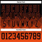 Custom Black Orange-White 3D Pattern Gradient Square Shapes Hockey Lace Neck Jersey