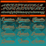 Custom Black Teal-Orange 3D Pattern Gradient Square Shapes Hockey Lace Neck Jersey